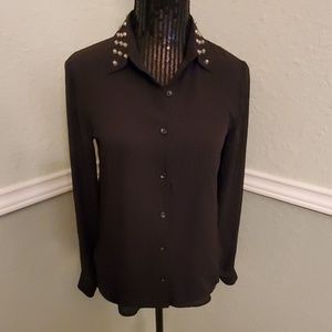 NWOT FOREVER 21Studded detail Chiffon Top